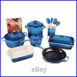 Le Creuset 16 Piece Cookware Set Enameled Cast Iron, Marseille, SHIP FROM STORE