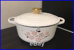 Le Creuset 2 3/4 Qt. Sakura Oven Cherry Blossom White Hibiscus Gold