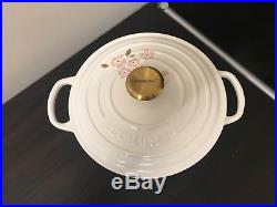 Le Creuset 2 3/4 Qt. Sakura Oven Cherry Blossom White Hibiscus Gold