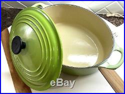 Le Creuset #23 Oval Dutch Oven w Lid 2.75 Qt Palm GREEN Cast Iron-NEVER USED