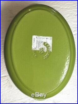 Le Creuset #23 Oval Dutch Oven w Lid 2.75 Qt Palm GREEN Cast Iron-NEVER USED