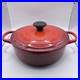Le Creuset #24 Cerise/Cherry Enameled Cast Iron Dutch Oven 4.5Q withLid-Near Mint