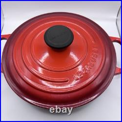 Le Creuset #24 Cerise/Cherry Enameled Cast Iron Dutch Oven 4.5Q withLid-Near Mint