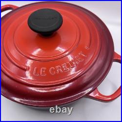 Le Creuset #24 Cerise/Cherry Enameled Cast Iron Dutch Oven 4.5Q withLid-Near Mint