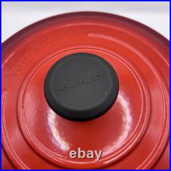 Le Creuset #24 Cerise/Cherry Enameled Cast Iron Dutch Oven 4.5Q withLid-Near Mint
