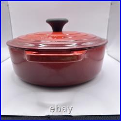 Le Creuset #24 Cerise/Cherry Enameled Cast Iron Dutch Oven 4.5Q withLid-Near Mint