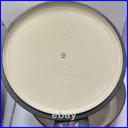 Le Creuset #24 Cerise/Cherry Enameled Cast Iron Dutch Oven 4.5Q withLid-Near Mint
