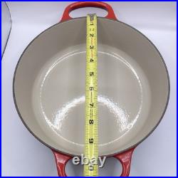 Le Creuset #24 Cerise/Cherry Enameled Cast Iron Dutch Oven 4.5Q withLid-Near Mint