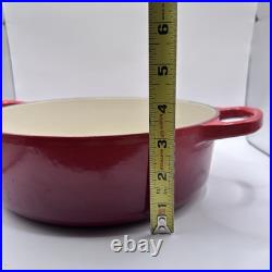 Le Creuset #24 Cerise/Cherry Enameled Cast Iron Dutch Oven 4.5Q withLid-Near Mint