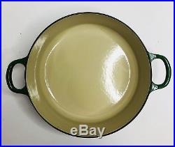 Le Creuset #24 Fennel Green Cast Iron Round Dutch Oven Made in France 4.5 Quarts
