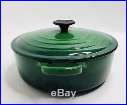 Le Creuset #24 Fennel Green Cast Iron Round Dutch Oven Made in France 4.5 Quarts