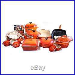 Le Creuset 24-piece Cookware Set FLAME Enamel coated cast iron