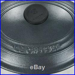 Le Creuset #25 Granite Gray Oval Enameled Cast Iron Dutch Oven Pot 3.5 QT Quart