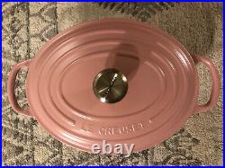 Le Creuset #25 Sugar Pink Matte Rare Color! 3.5 qt Oval Dutch Oven Cast Iron