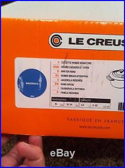 Le Creuset 26 5.5 Qt Enameled Cast Iron Round Dutch Oven Marseille Blue France