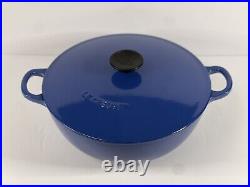 Le Creuset #26 Cast Iron Blue Dutch Oven withLid, 4 2/5 US Quart Made in France