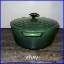 Le Creuset # 26 Cast Iron Dutch Oven Rare Forest Green Enamel 5.5 QT