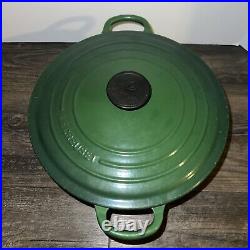 Le Creuset # 26 Cast Iron Dutch Oven Rare Forest Green Enamel 5.5 QT