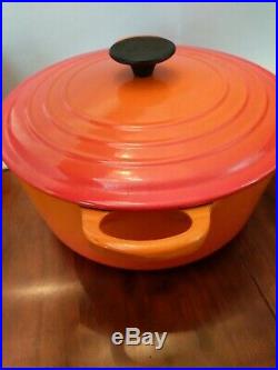 Le Creuset #26 Flame Orange Cast Iron Enamel 5.5 Qt Dutch Oven Stock Pot