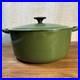 Le Creuset #26 Round Enameled Cast Iron Grill Dutch Oven Ribbed Interior GREEN