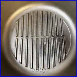 Le Creuset #26 Round Enameled Cast Iron Grill Dutch Oven Ribbed Interior GREEN Le Creuset #26 Round Enameled Cast Iron Grill Dutch Oven Ribbed Interior GREEN