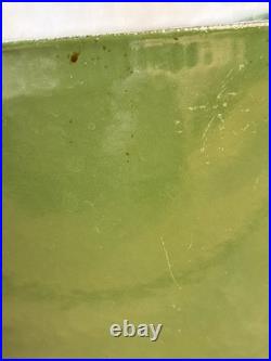 Le Creuset #26 Round Enameled Cast Iron Grill Dutch Oven Ribbed Interior GREEN