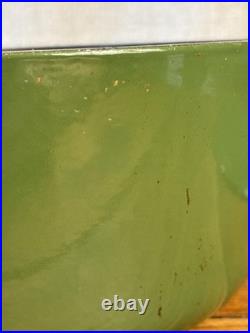 Le Creuset #26 Round Enameled Cast Iron Grill Dutch Oven Ribbed Interior GREEN