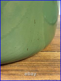 Le Creuset #26 Round Enameled Cast Iron Grill Dutch Oven Ribbed Interior GREEN Le Creuset #26 Round Enameled Cast Iron Grill Dutch Oven Ribbed Interior GREEN