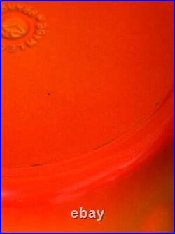 Le Creuset #27 Orange Enamel Cast Iron Cassadou Deep Covered Skillet