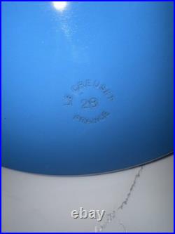 Le Creuset 28 Blue Cast Iron Dutch Oven with Grill Pan Lid
