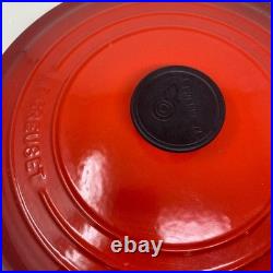 Le Creuset #28 Dutch Oven 7.25 Qt 6.7 L Cherry Red withLid Enameled Cast Iron