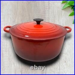 Le Creuset #28 Dutch Oven 7.25 Qt 6.7 L Cherry Red withLid Enameled Cast Iron