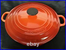 Le Creuset #28 Dutch Oven Red Enamel Cast Iron Signature Nonstick Cerise Color