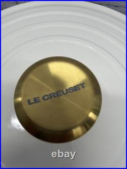 Le Creuset 28 Round White Enameled Cast Iron Casserole Pot with Lid