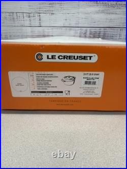Le Creuset 28 Round White Enameled Cast Iron Casserole Pot with Lid