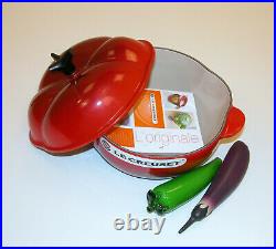 Le Creuset 2L / 2.25 QT Tomato-Shaped Covered Cast Iron Casserole / Cocotte RED