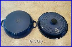 Le Creuset #30 Braiser Enameled Cast Iron Cookware 3.5 Qt Pan & Lid Blue France