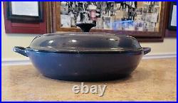 Le Creuset #30 Braiser Enameled Cast Iron Cookware 3.5 Qt Pan & Lid Blue France