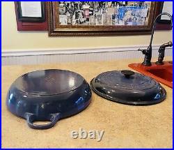 Le Creuset #30 Braiser Enameled Cast Iron Cookware 3.5 Qt Pan & Lid Blue France