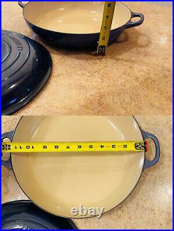 Le Creuset #30 Braiser Enameled Cast Iron Cookware 3.5 Qt Pan & Lid Blue France