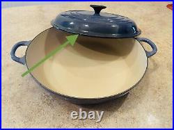 Le Creuset #30 Braiser Enameled Cast Iron Cookware 3.5 Qt Pan & Lid Blue France