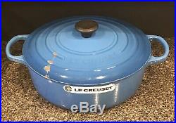 Le Creuset #30 Marseille Blue 12 Round Cast Iron Enamel Dutch Oven 6 3/4 Quart