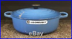 Le Creuset #30 Marseille Blue 12 Round Cast Iron Enamel Dutch Oven 6 3/4 Quart