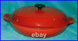 Le Creuset 30 Red Cast Iron Enamel Braiser / Skillet / Roasting Pot with Lid