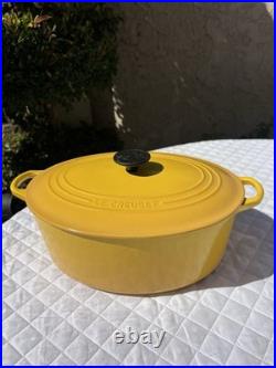 Le Creuset #31 Cerise Dijon Yellow 6.75 Qt Cast Iron Sauteuse Dutch Oven With LID