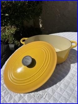 Le Creuset #31 Cerise Dijon Yellow 6.75 Qt Cast Iron Sauteuse Dutch Oven With LID