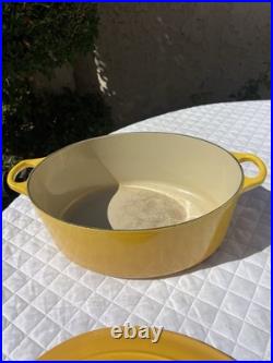 Le Creuset #31 Cerise Dijon Yellow 6.75 Qt Cast Iron Sauteuse Dutch Oven With LID