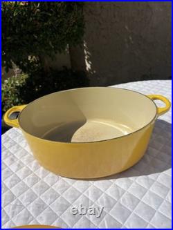 Le Creuset #31 Cerise Dijon Yellow 6.75 Qt Cast Iron Sauteuse Dutch Oven With LID