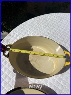 Le Creuset #31 Cerise Dijon Yellow 6.75 Qt Cast Iron Sauteuse Dutch Oven With LID