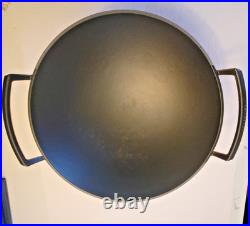 Le Creuset #36 Enameled Cast Iron wok 14.25 Orange Red Flame